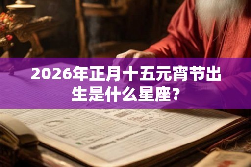 2026年正月十五元宵节出生是什么星座? 2026年正月十五元宵节出生是什么星座?