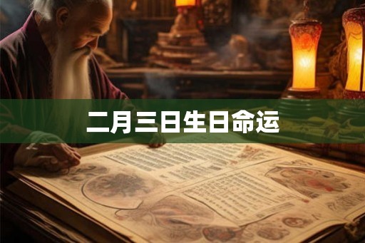 二月三日生日命运