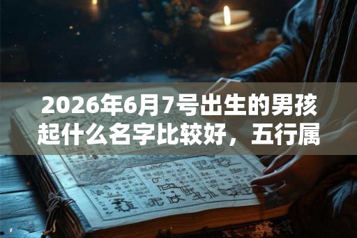 2026年6月7号出生的男孩起什么名字比较好，五行属什么