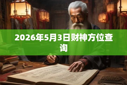 2026年5月3日财神方位查询