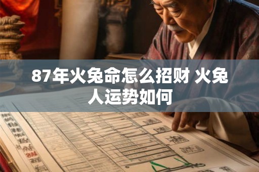87年火兔命怎么招财 火兔人运势如何