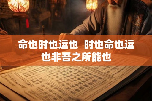 命也时也运也  时也命也运也非吾之所能也
