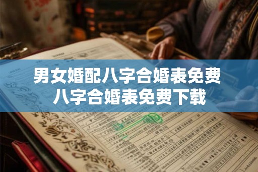 男女婚配八字合婚表免费 八字合婚表免费下载