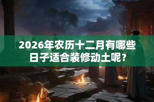 2026年农历十二月有哪些日子适合装修动土呢？