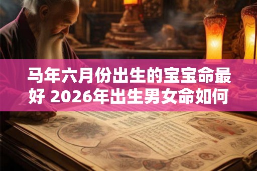 马年六月份出生的宝宝命最好 2026年出生男女命如何