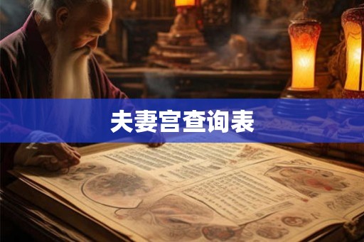夫妻宫查询表