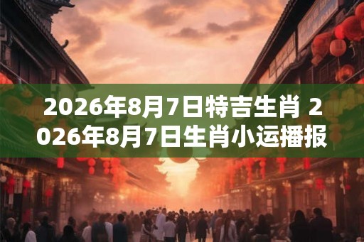 2026年8月7日特吉生肖 2026年8月7日生肖小运播报