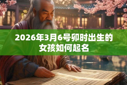 2026年3月6号卯时出生的女孩如何起名