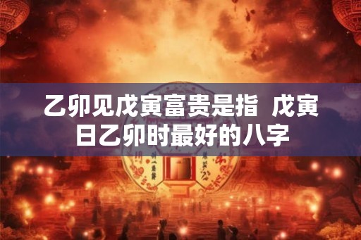 乙卯见戊寅富贵是指  戊寅日乙卯时最好的八字