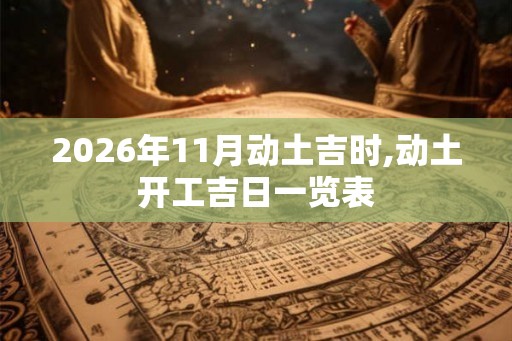 2026年11月动土吉时,动土开工吉日一览表