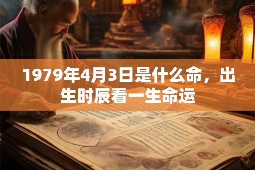 1979年4月3日是什么命，出生时辰看一生命运
