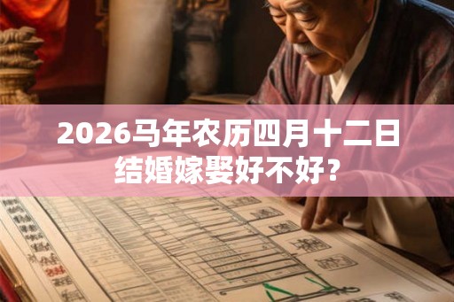 2026马年农历四月十二日结婚嫁娶好不好？