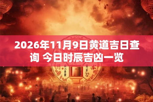 2026年11月9日黄道吉日查询 今日时辰吉凶一览