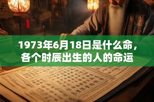 1973年6月18日是什么命，各个时辰出生的人的命运