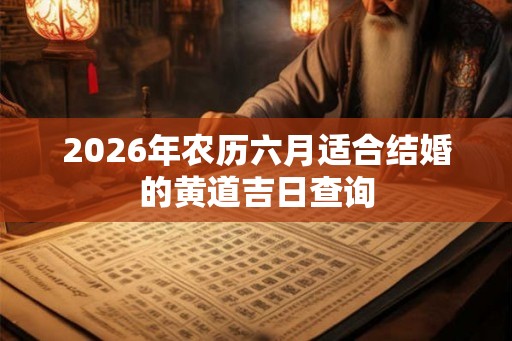 2026年农历六月适合结婚的黄道吉日查询