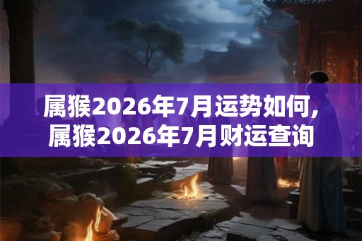属猴2026年7月运势如何,属猴2026年7月财运查询