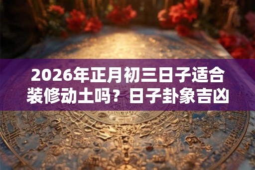 2026年正月初三日子适合装修动土吗？日子卦象吉凶？