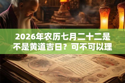 2026年农历七月二十二是不是黄道吉日？可不可以理发？
