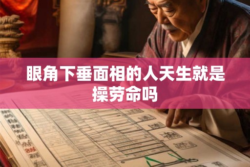 眼角下垂面相的人天生就是操劳命吗