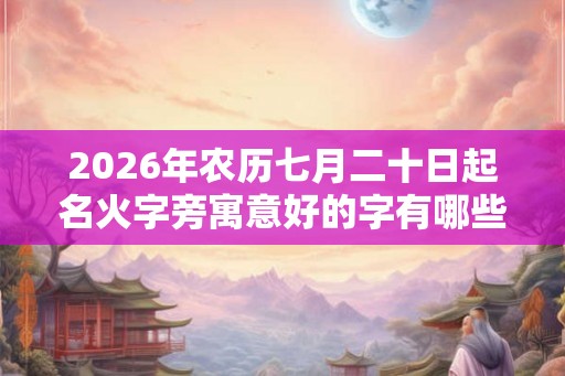 2026年农历七月二十日起名火字旁寓意好的字有哪些? 2026年农历七月二十日起名火字旁寓意好的字有哪些?