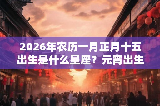 2026年农历一月正月十五出生是什么星座？元宵出生好吗？