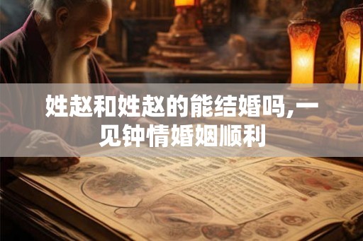 姓赵和姓赵的能结婚吗,一见钟情婚姻顺利