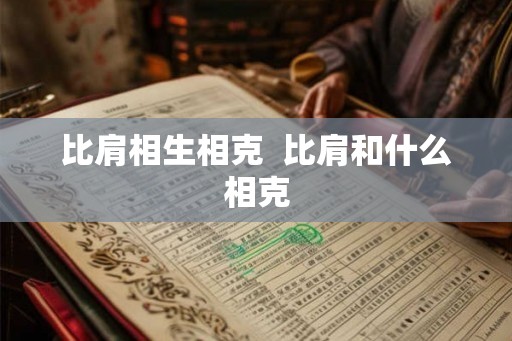 比肩相生相克  比肩和什么相克