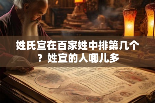 姓氏宣在百家姓中排第几个？姓宣的人哪儿多