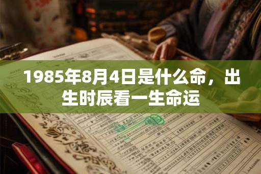 1985年8月4日是什么命，出生时辰看一生命运