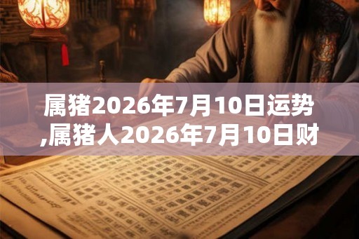 属猪2026年7月10日运势,属猪人2026年7月10日财运,生肖猪2026年7月10日运势