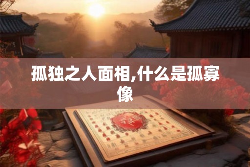 孤独之人面相,什么是孤寡像