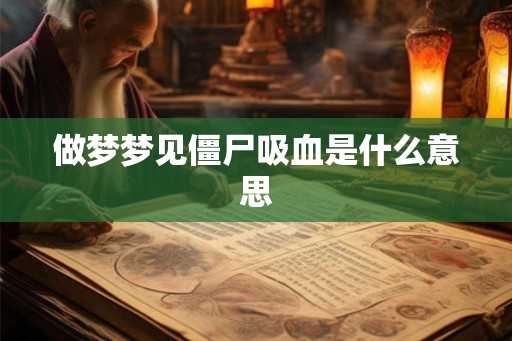 做梦梦见僵尸吸血是什么意思