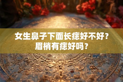 女生鼻子下面长痣好不好？眉梢有痣好吗？