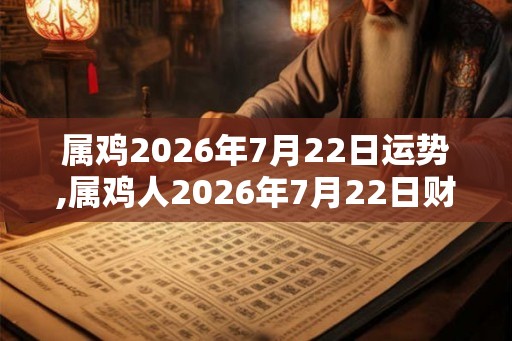 属鸡2026年7月22日运势,属鸡人2026年7月22日财运,生肖鸡2026年7月22日运势