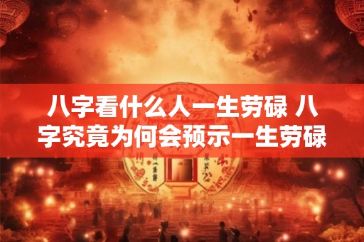 八字看什么人一生劳碌 八字究竟为何会预示一生劳碌