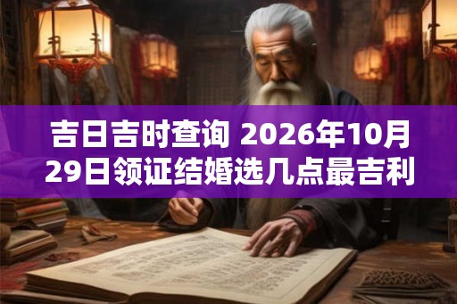 吉日吉时查询 2026年10月29日领证结婚选几点最吉利 吉日吉时查询 2026年10月29日领证结婚选几点最吉利