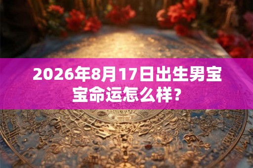 2026年8月17日出生男宝宝命运怎么样？