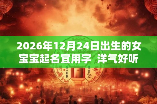 2026年12月24日出生的女宝宝起名宜用字  洋气好听的名字赏析