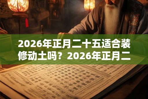 2026年正月二十五适合装修动土吗？2026年正月二十五卦象？