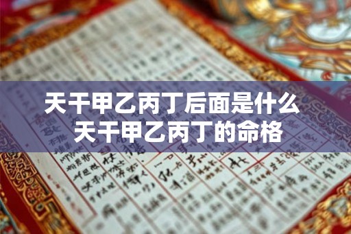 天干甲乙丙丁后面是什么  天干甲乙丙丁的命格