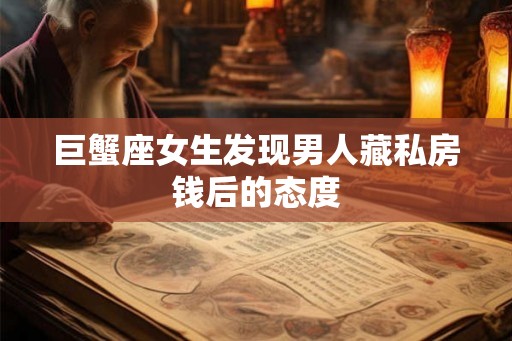 巨蟹座女生发现男人藏私房钱后的态度