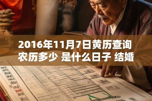 2016年11月7日黄历查询 农历多少 是什么日子 结婚吉时