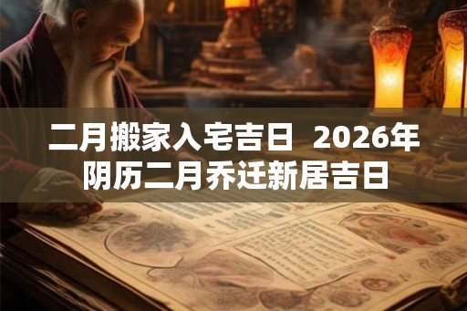 二月搬家入宅吉日  2026年阴历二月乔迁新居吉日