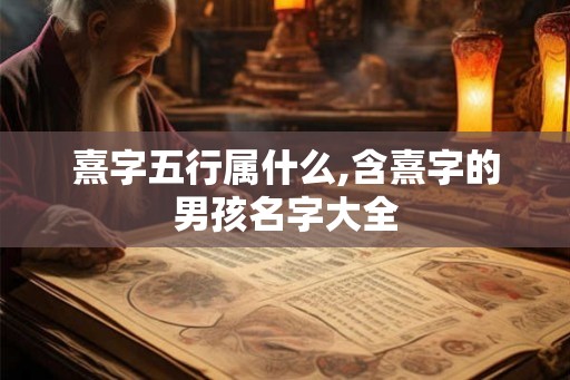熹字五行属什么,含熹字的男孩名字大全