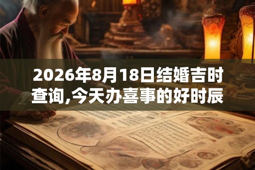 2026年8月18日结婚吉时查询,今天办喜事的好时辰