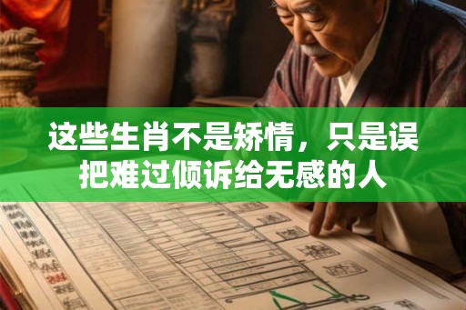这些生肖不是矫情，只是误把难过倾诉给无感的人