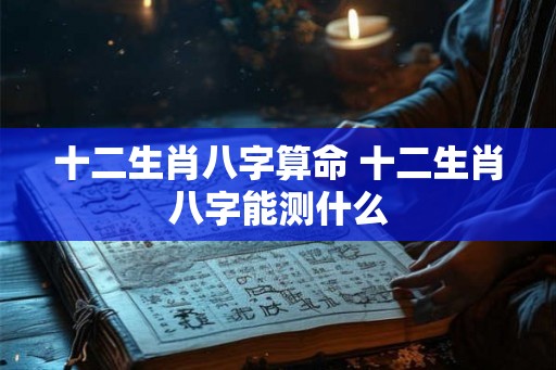 十二生肖八字算命 十二生肖八字能测什么