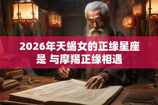2026年天蝎女的正缘星座是 与摩羯正缘相遇