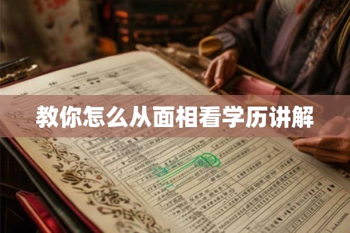 教你怎么从面相看学历讲解 教你怎么从面相看学历讲解