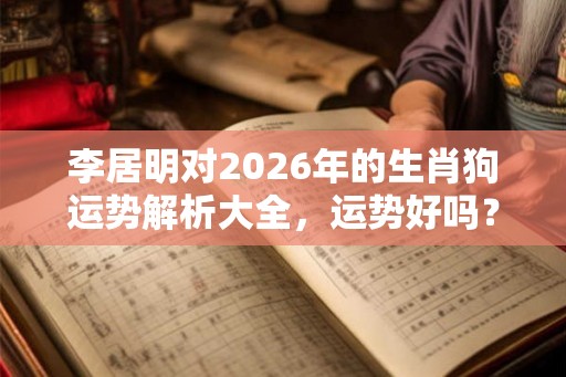 李居明对2026年的生肖狗运势解析大全，运势好吗？